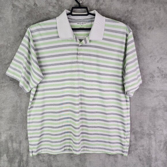 Mens Tommy Armour Striped Polo Shirt Dri-Logic Short Sleeve Size XXL - Picture 2 of 8